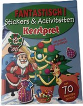 Kerstpret - Sticker & Activiteiten Boek - Multicolor - Papier - Met Puzzels en Spelletjes - 70 Stickers - Kerst -  22 x 28 cm