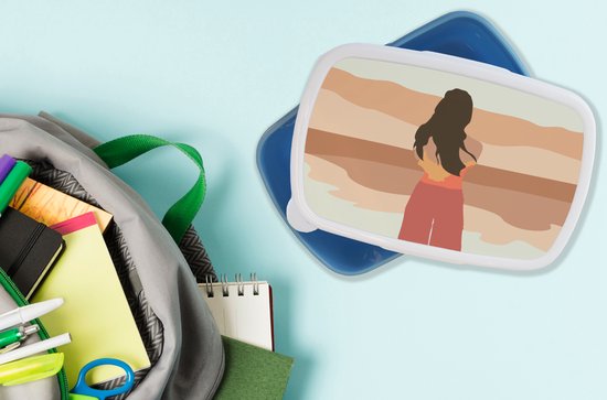 Lunchbox Blauw - Lunchbox - Breadbox - Femme - Vêtements - Plage - Été - 18x12x6 cm - Enfants - Garçon
