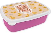 Lunch box Rose - Lunch box - Boîte à pain - Summer - Bouée de natation - Jaune - 18x12x6 cm - Enfants - Fille