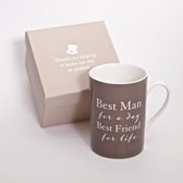 Mok Best Man for a day Friend for Life in een cadeaubox - mok - trouwen - cadeau - huwelijk - getuige