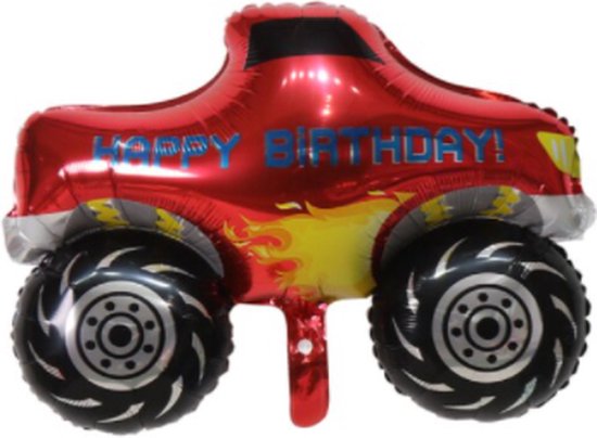 Monstertruck ballon - 53x68cm - Folie ballon - Helium - Leeg - Stoer - Ballonnen - Auto - Car - Auto ballon - Versiering - Thema feest - Verjaardag - Happy Birthday - Kinderfeest