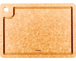 Finest by ATMK - ALKMAAR - Duurzaam & vaatwasserbestendig - borrelplank, snijplank en serveerplank met sapgeul - rechthoek - bruin - 20x30cm