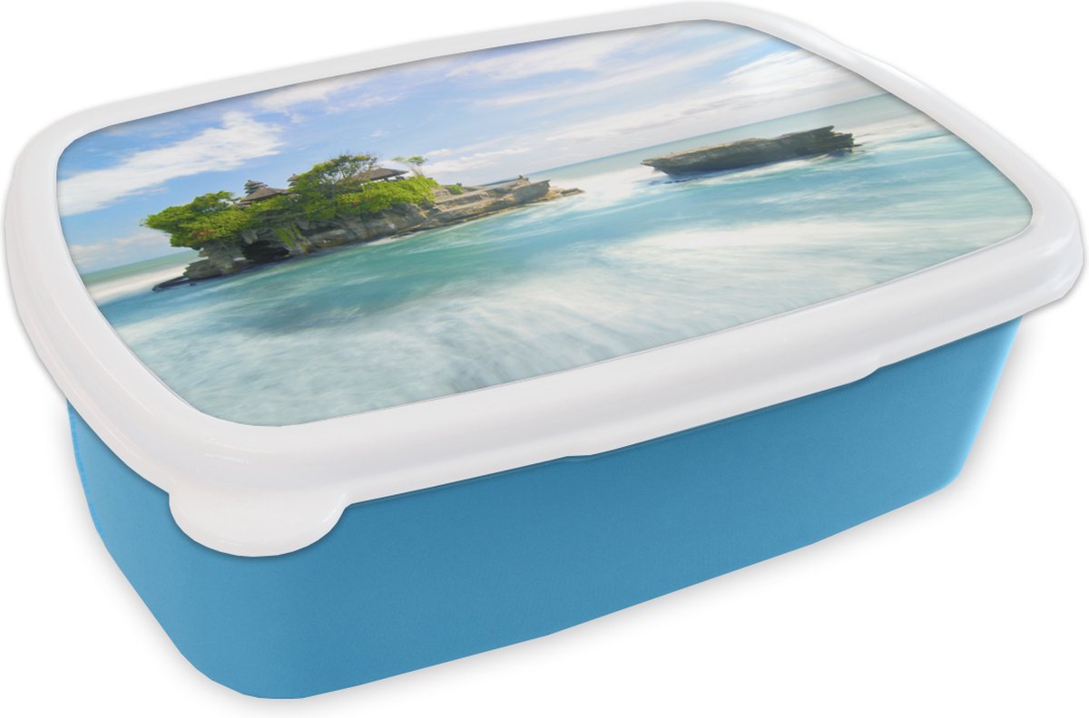 Broodtrommel Blauw - Lunchbox - Brooddoos - Zee - Eiland - Indonesië - 18x12x6 cm - Kinderen - Jongen