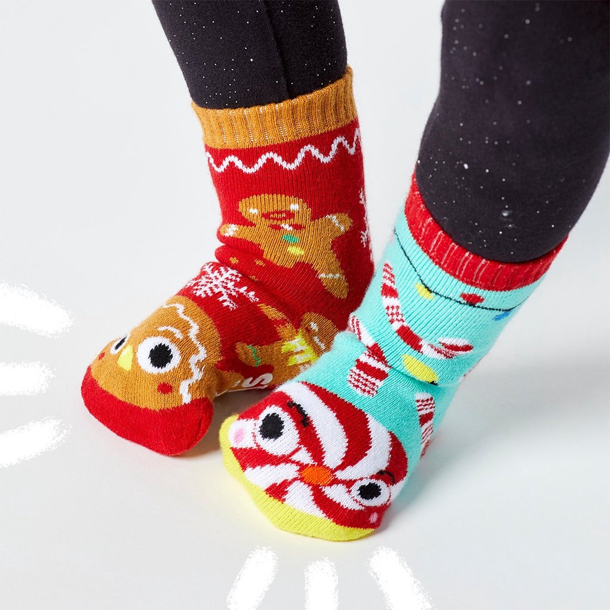 Gingerbread & Candy Cane (1-3 jr) | Pals kindersokken | Kerstsokken | Christmas