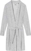 SCHIESSER dames badjas, kort model, dun badstof, grijs melange -  Maat: XL