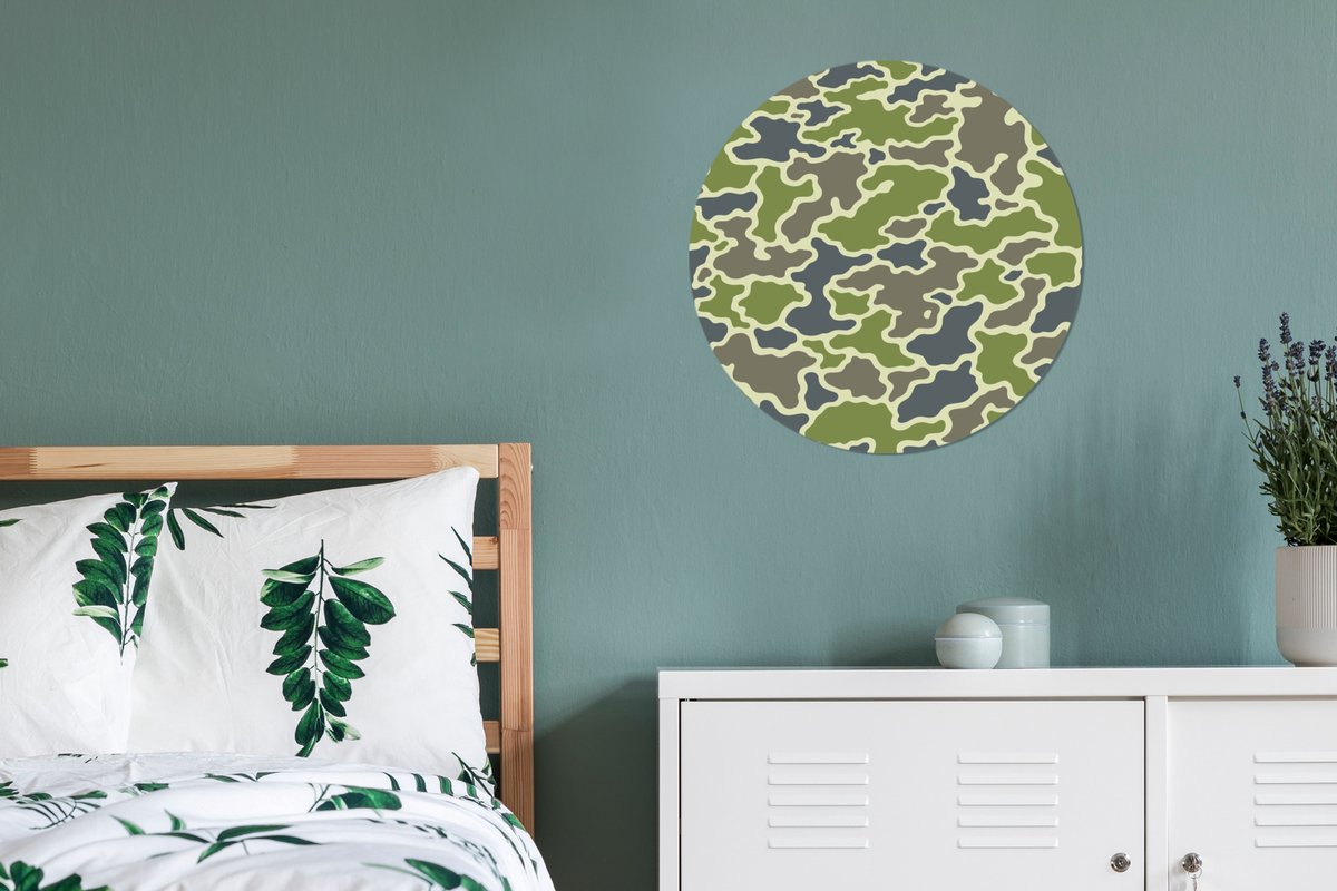 Assiette en plastique motif camouflage vert Wall Circle ⌀ 140 cm