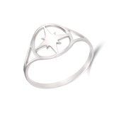 Ring stainless steel ''north star'' zilverkleurig, minimalistisch, roestvrijstaal, ringmaat 17