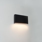 Wandlamp Box 1L Zwart - LED 6,5W 2700K 650lm - IP54 - Dimbaar > wandlamp binnen zwart | wandlamp buiten zwart | wandlamp zwart | buitenlamp zwart | muurlamp zwart | led lamp zwart | sfeer lamp zwart | design lamp zwart