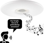 Proventa® Dimbare Plafondlamp inclusief Google Nest mini bluetooth muziek speaker - Met App - 50 cm