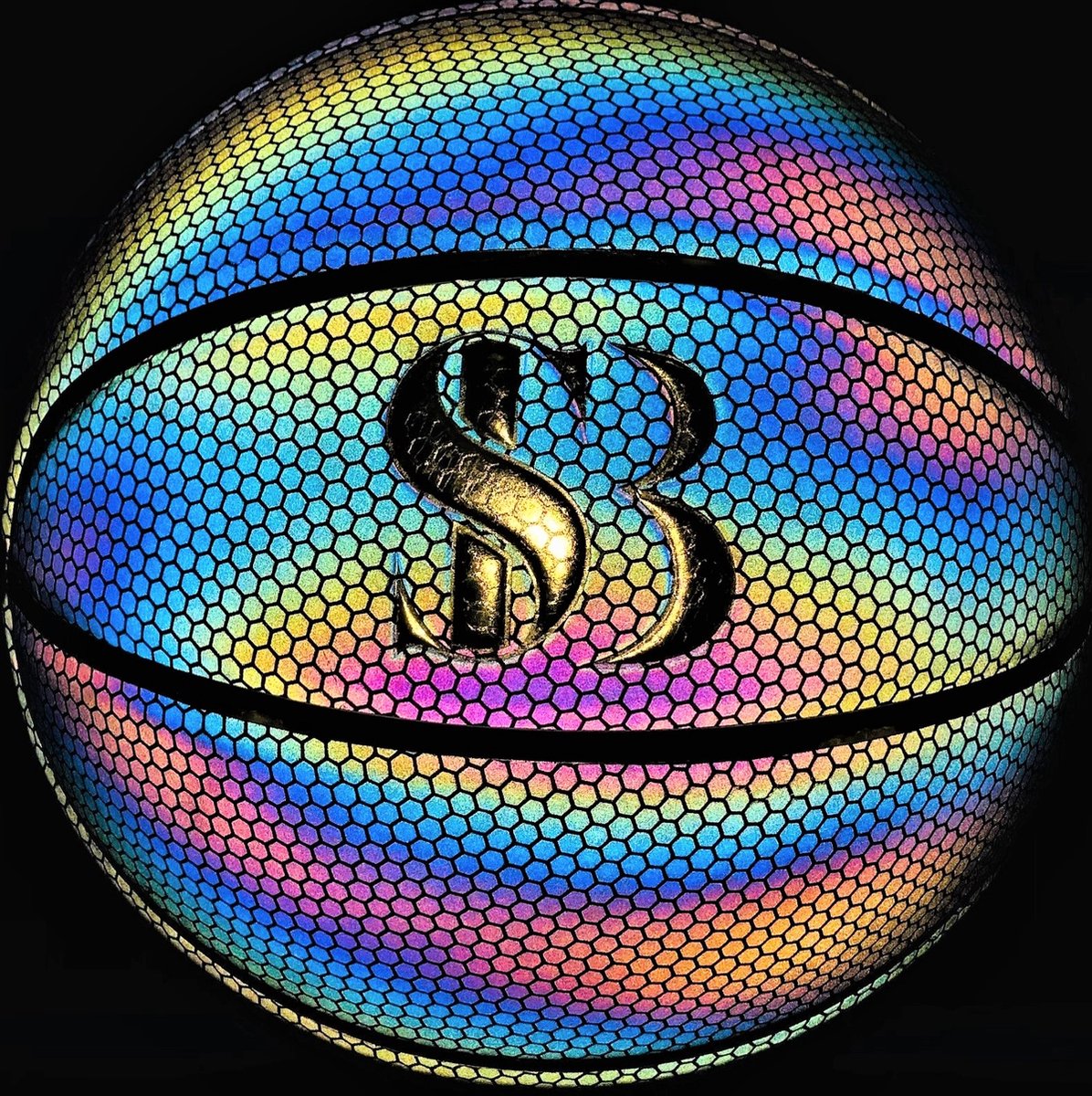 Special Balls Shine Bling - holographic - Basketbal - gold lines