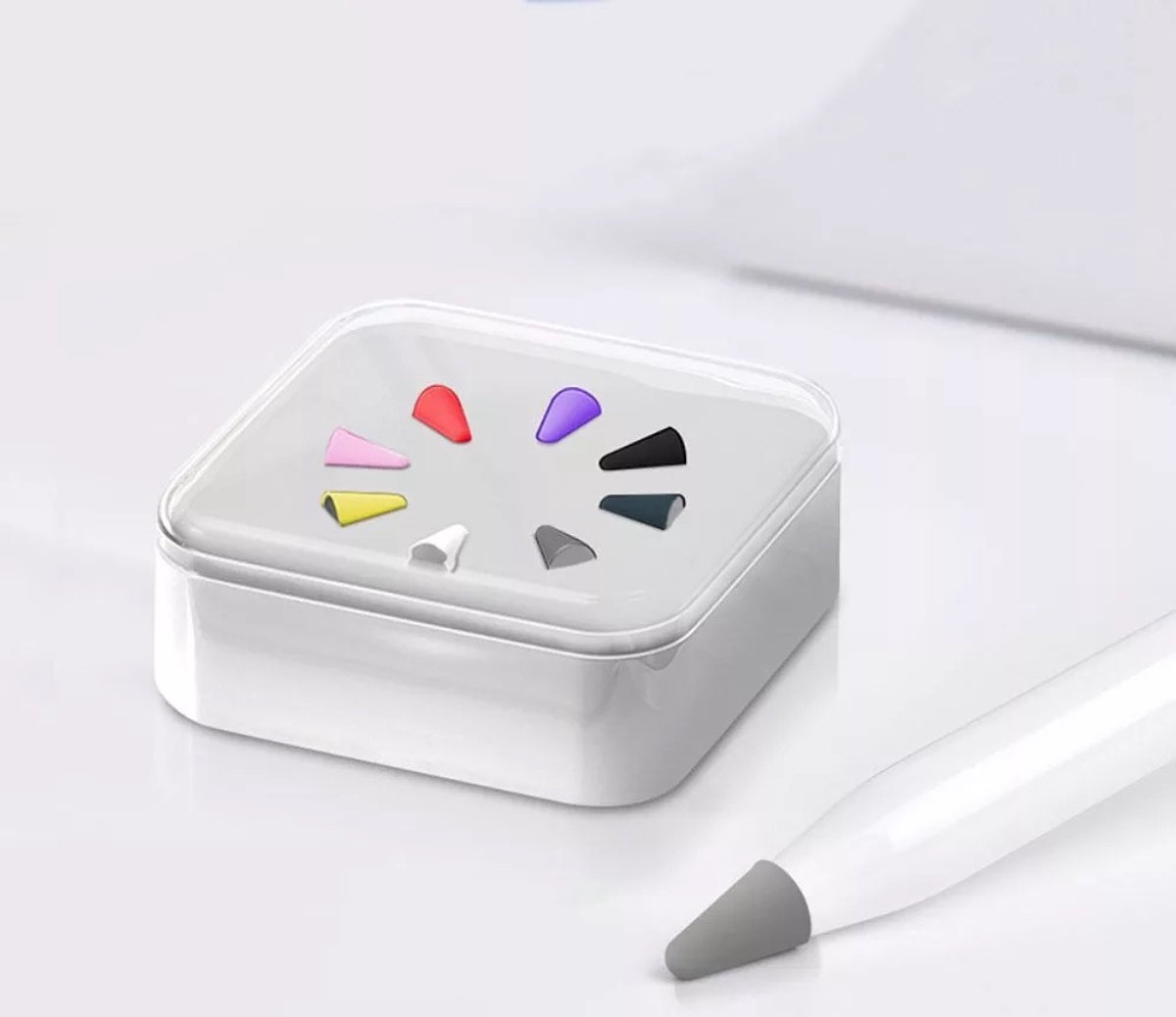 MULTIGADGETS® - Apple pencil tips - Apple pencil - 8 stuks - Apple pencil case - Kleurmix