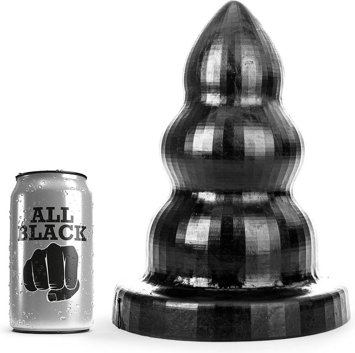 Goedkoopste All Black - Triple Pleasure Buttplug - Zwart M