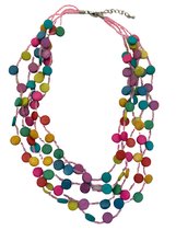 Ketting - Gekleurde hangertjes - 48 + 5 Centimeter - Multi Layered - Vrolijk en feestelijk - Damesdingetjes