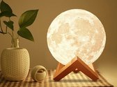 Maanlamp – Maan Lamp – Nachtlamp – 14CM – LED lamp – 3D Maan – 15 kleuren – Draadloos – Moon lamp – USB oplader