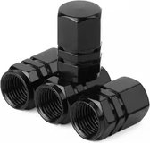 TT-products ventieldopppen hexagon black aluminium 4 stuks zwart