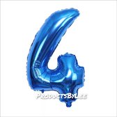 Ballon Cijfer 4 Jaar Blauw Verjaardag Versiering Helium Ballonnen Feest Versiering 80Cm