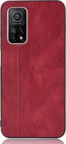 Mobigear Stitch Hardcase Hoesje - Geschikt voor Xiaomi Mi 10T Lite - Rood