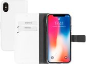 Apple iPhone X/10 Hoesje - Mobiparts - Saffiano Serie - Kunstlederen Bookcase - Wit - Hoesje Geschikt Voor Apple iPhone X/10