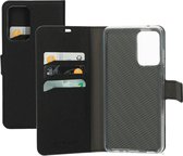 Samsung Galaxy A52 Hoesje - Mobiparts - Saffiano Serie - Kunstlederen Bookcase - Zwart - Hoesje Geschikt Voor Samsung Galaxy A52