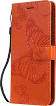 Xiaomi Mi 9T Hoesje - Mobigear - Butterfly Serie - Kunstlederen Bookcase - Oranje - Hoesje Geschikt Voor Xiaomi Mi 9T
