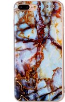 Apple iPhone 7 Plus Hoesje - Mobigear - Marble Serie - TPU Backcover - Brown - Hoesje Geschikt Voor Apple iPhone 7 Plus