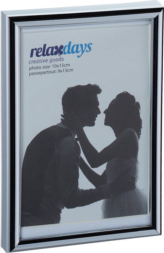 cadre photo relaxdays 10x15 cm - cadre photo - cadres d'échange - 2 cadres photo - passe partout argent