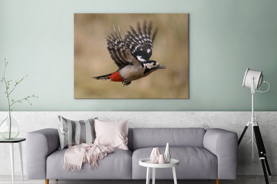 Peintures sur toile - Un pic épeiche en route pour nourrir ses petits - 120x90 cm - Décoration murale