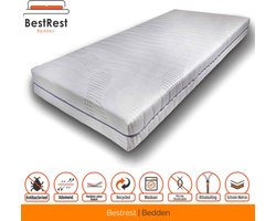 Pocketveer Matras - De Luxe - Nasa Traagschuim - verkoelend en drukverlagend - 25cm matrasdikte - 160x200cm