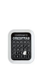 J-Line Kalender Kerst December Metaal Zwart Set van 2 stuks