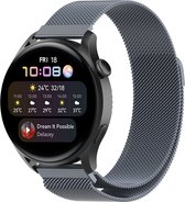 Milanees Smartwatch bandje - Geschikt voor  Huawei Watch 3 - Pro Milanese band - space grey - Strap-it Horlogeband / Polsband / Armband