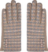 Handschoenen - Dames - Touchscreen - Beige - Grijs/Blauw