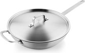 Soenil by ISENVI RVS keramische wok met deksel 30 CM - RVS greep