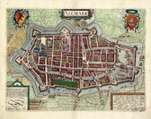 Mooie historische plattegrond, kaart van de stad Alkmaar, door L. Guicciardini in 1612