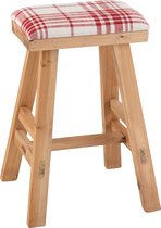 J-Line Kruk Rh Hout/Textiel Bruin/Rood