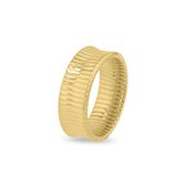 Xoo - Ringen - Statement ring - Roman - Chunky - Streepjes - Roestvrijstaal - RVS - Goud - Maat 18