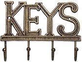 Comfify sleutelhouder - sleutelhaak voor wandmontage Rustieke gietijzeren western sleutelhanger decoratieve sleutelorganisator met 4 haken schroeven en pluggen 15,2 x 20,3 cm