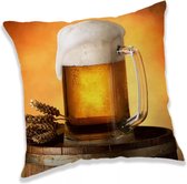 Bier Sierkussens - Kussen - 40 x 40 inclusief vulling - Kussen van Polyester - KledingDroom®