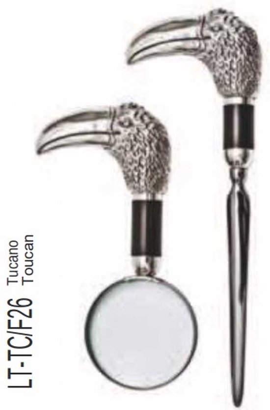 MadDeco - set verzilverd vergrootglas en briefopener flamingo - italiaans design