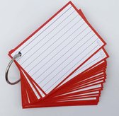 Leitner Flashcards - 50 flashcards A7 formaat (7,4 x 10,5 cm) - Oranje - Systeemkaarten - Flitskaarten - Indexkaarten - Flashkaarten - Gelinieerd dubbelzijdig - Perforatie & Klikri