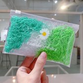 1000 mini elastiekjes in een tasje groen - haaraccessoires - meisje