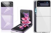 Hoesje geschikt voor Samsung Galaxy Z Flip 3 - Screenprotector Full - Transparant Siliconen Case en Screen Protector