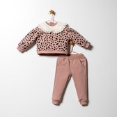 Jogging pak vrijetijdspak 2 delig: sweater met kanten kraag, gevoerde broek en bijpassende portemonnee met pailletten voor meisjes