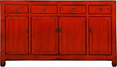 Fine Asianliving Antiek Chinees Dressoir Rood Glanzend B155xD40xH92cm Chinese Meubels Oosterse Kast
