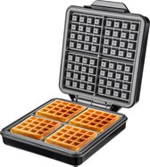COOK-IT Wafelijzer - Wafelmaker - Waffle Maker - 4 Wafels per keer - Anti Aanbaklaag - 1100W