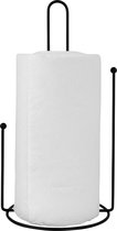 QUVIO - Porte-rouleau sur pied - Rouleau essuie-tout - Papier essuie-tout essuie-tout - Accessoire de cuisine - Métal - 15 x 16,5 x 30 cm (LxPxH) - Zwart