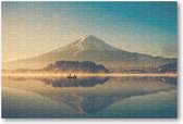 Mount Fuji bij Kawaguchimeer - Zonsopkomst - 252 Stukjes puzzel voor volwassenen - Minimalist - Landschap - Natuur