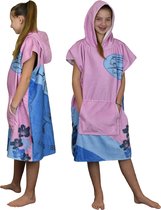 HOMELEVEL badstof poncho voor kinderen - Badponcho voor kids en tieners - Met capuchon en kangoeroezak - Strandponcho van zachte stof