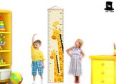 Bob Online ™ - Groeimeter Babykamer en Kinderkamer Giraffe Ontwerp - Canvas - Meetlat Kind Hout – 124.5 x 25.5 cm - Decoratie Meetlint - Wanddecoratie - Height Chart Giraffe Design – Kraam Ca