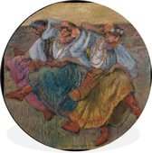 WallCircle - Wandcirkel - Muurcirkel - Russische dansers - Schilderij van Edgar Degas - Aluminium - Dibond - ⌀ 90 cm - Binnen en Buiten