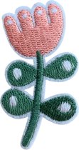 Bloem Roze Mintgroen strijk embleem - patch - patches - stof & strijk applicatie